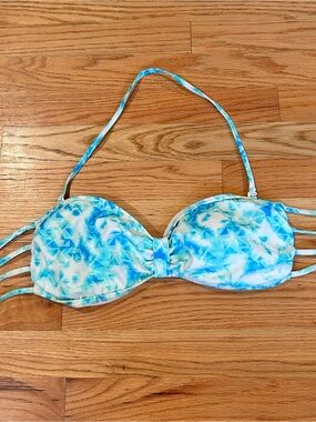 Victoria's Secret Blue & White Bandeau Bikini Top